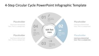 4-Step Circular Cycle Arrows with Relevant Graphical icons 
