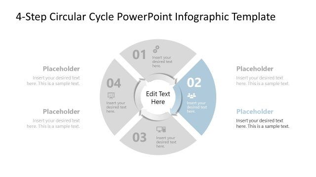 Editable 4-Step Circular Cycle Arrows Infographic Layout