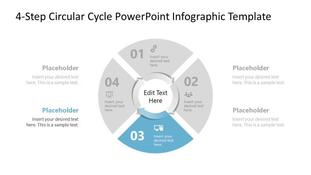 4-Step Circular Cycle Arrows Diagram for Slide 3