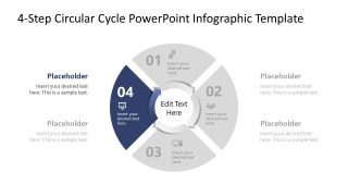 4-Step Circular Cycle Arrows PowerPoint Slide 