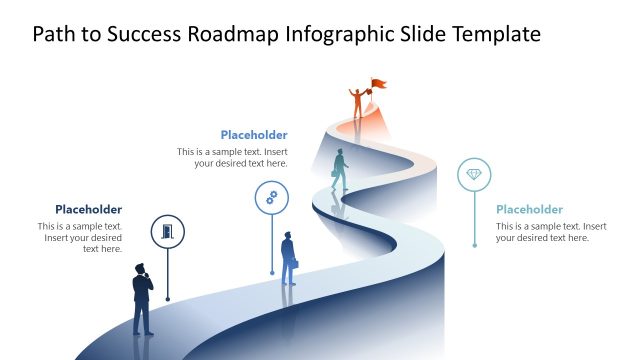 Editable Path to Success Roadmap PPT Slide