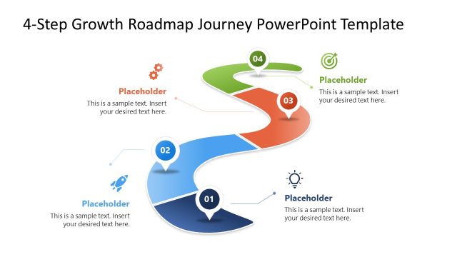4-Step Growth Roadmap PowerPoint Template