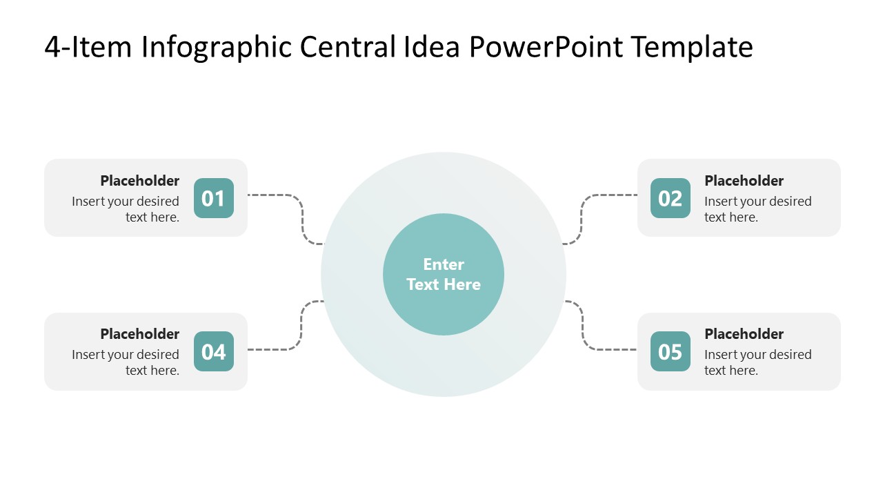 4-Item Infographic Central Idea Presentation Template
