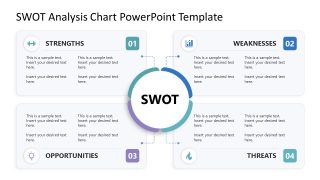 SWOT Analysis Chart Presentation Diagram with 2x2 Grid 