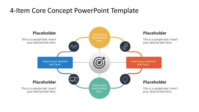 4-Item Core Concept PowerPoint Template