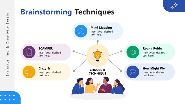 Brainstorming Techniques for Generating Ideas PPT Template
