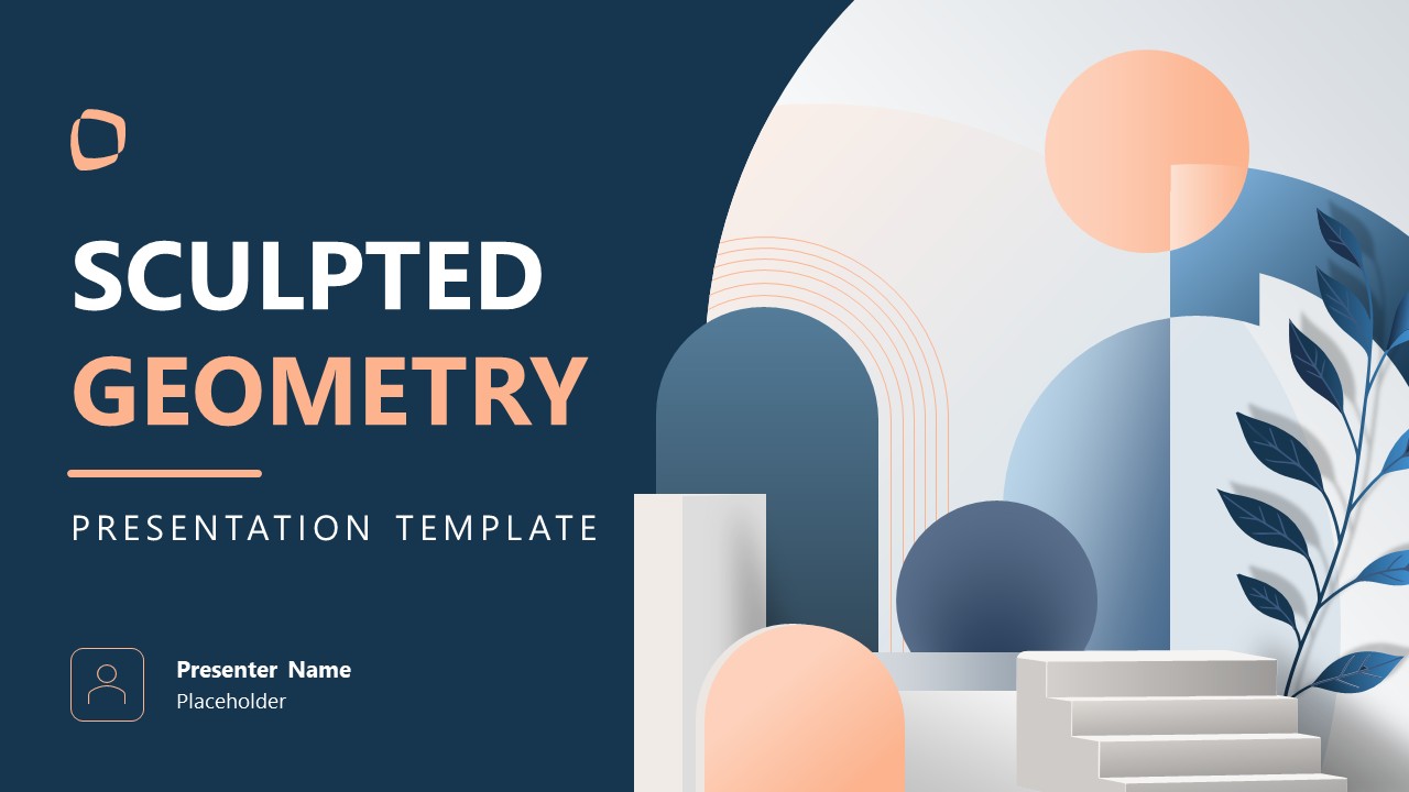 Sculpted Geometry PPT Template - Cover Slide