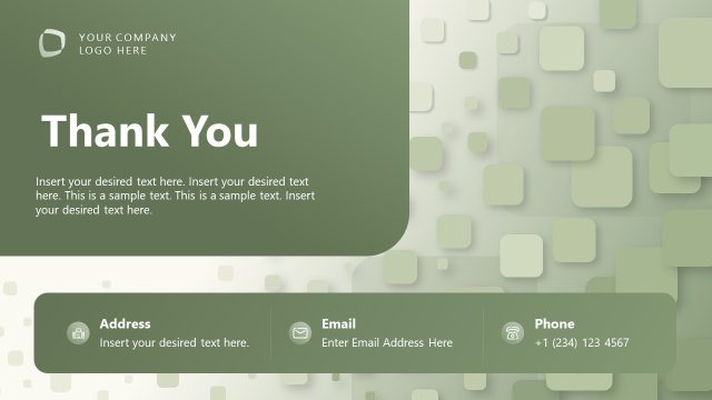 Thank You Slide – Soft Squares PPT Slide for Business Presentation