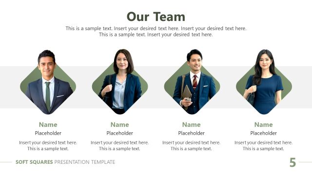 Our Team Members Presentation – Soft Squares Template