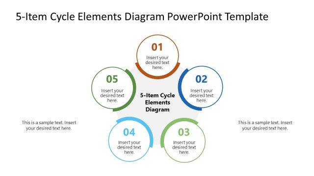 5-Item Cycle Elements Diagram PowerPoint Template