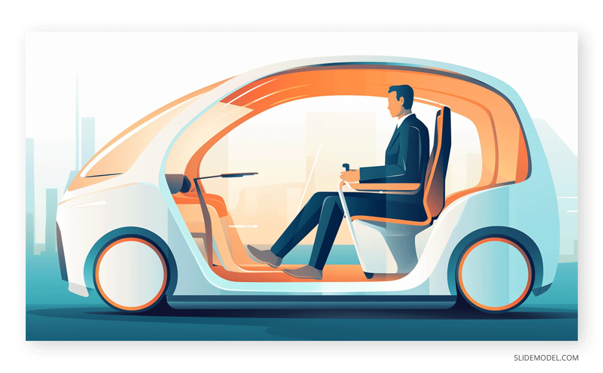 Upscaled vector illustration of e-Mobility made with Midjourney