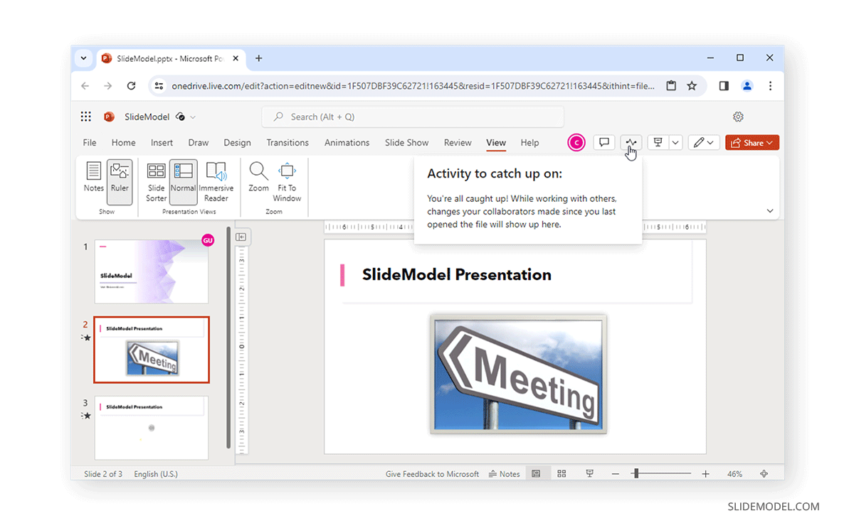 Track activity in PowerPoint Online