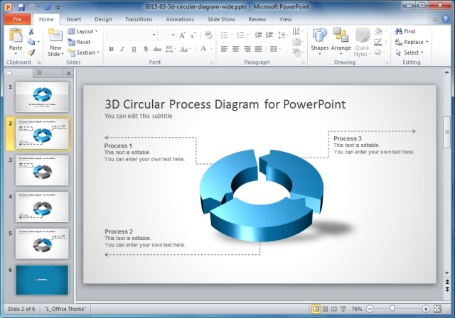 3 Step Circular Diagram Template