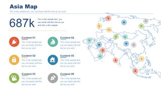 Asian Continent Outline Map PowerPoint