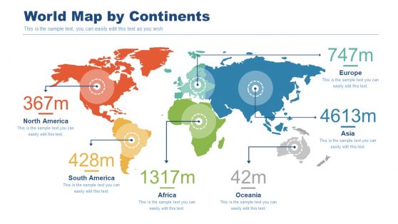 World Map PowerPoint for Continents