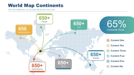 Pixelated World Map for Continents PPT