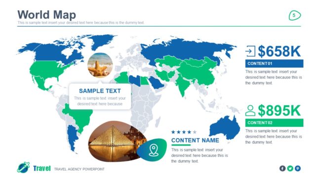World Map PowerPoint for Travel