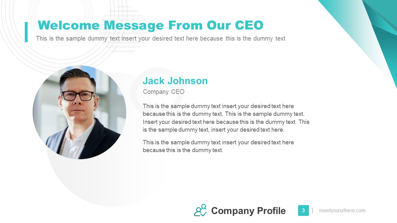 Our Ceo Message About Company Profile Ppt Google Slides