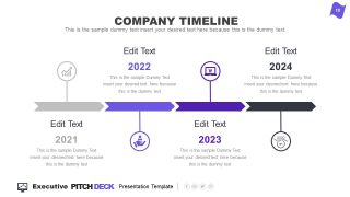 Horizontal Timeline PowerPoint Executive Pitch Deck 