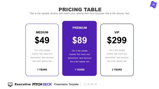 Sales Pitch Pricing Slide Template