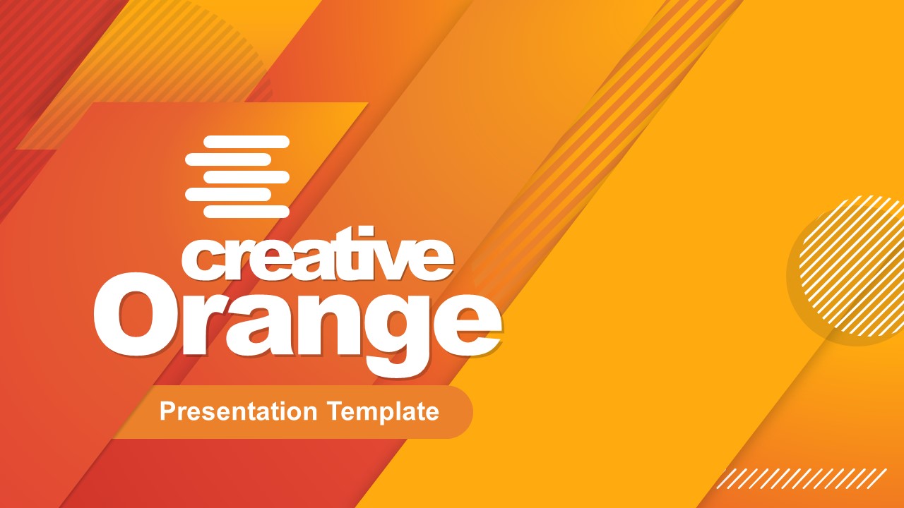 Orange Cover Slide for Business Presentation 