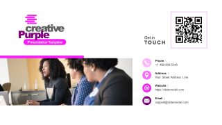 Contact Template Creative Purple PowerPoint