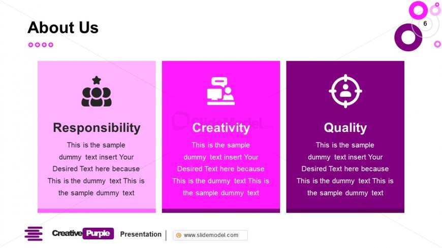 Business Value Template Creative Purple PowerPoint