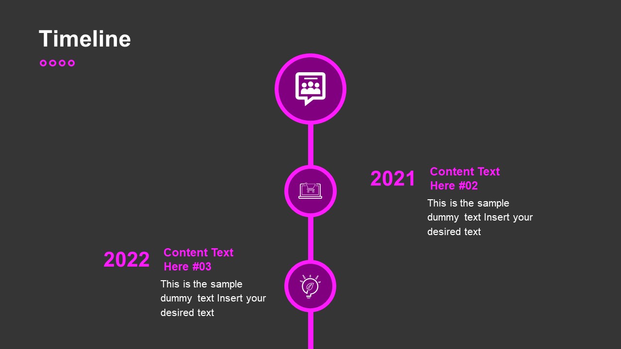 Timeline Template Creative Purple PowerPoint