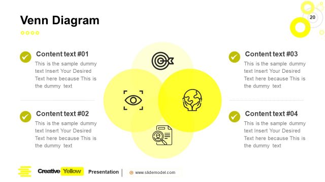 4 Item Venn Diagram PowerPoint Template