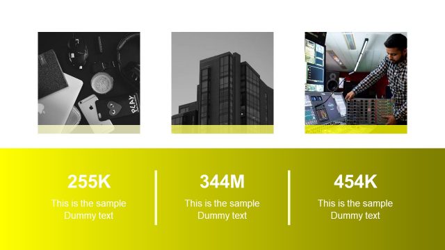 3 Segment PowerPoint Creative Yellow Template