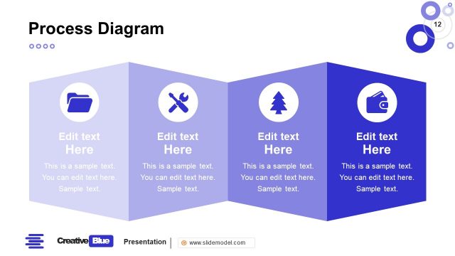 Creative Blue PowerPoint Process Flow Slide