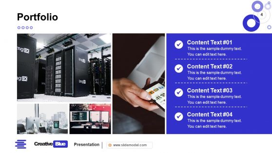 Creative Blue PowerPoint Portfolio Gallery Slide