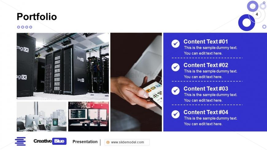 Portfolio Galler PowerPoint Business PowerPoint Blue