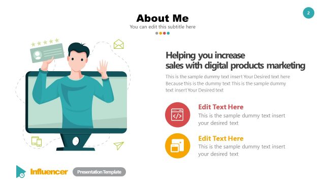 Influencer Profile About Me Slide Template