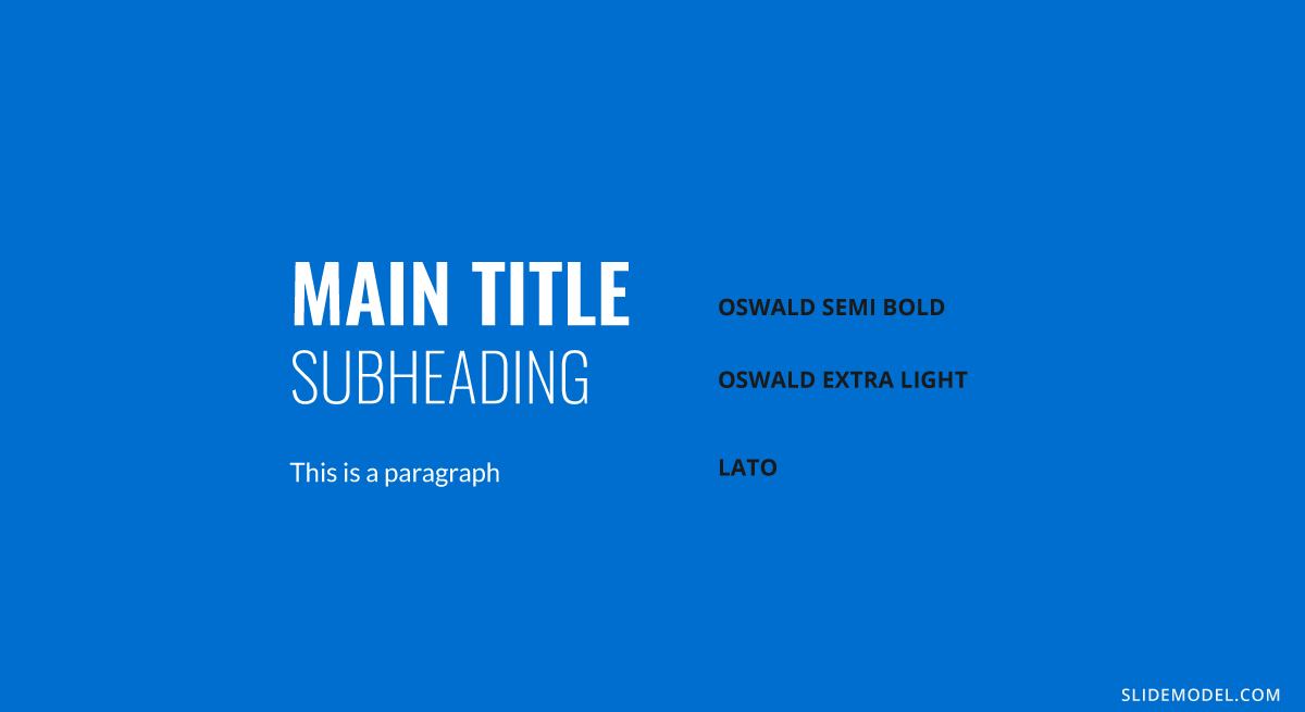 Oswald + Lato font pairing