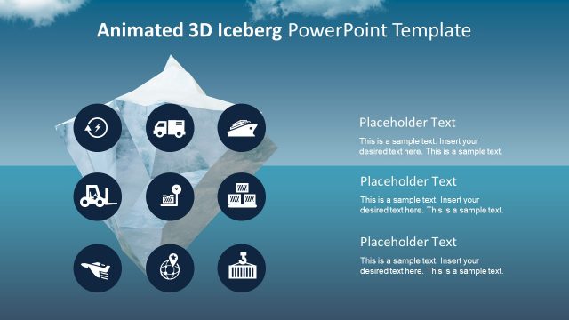 PowerPoint Iceberg 3D Object with PowerPoint Icons