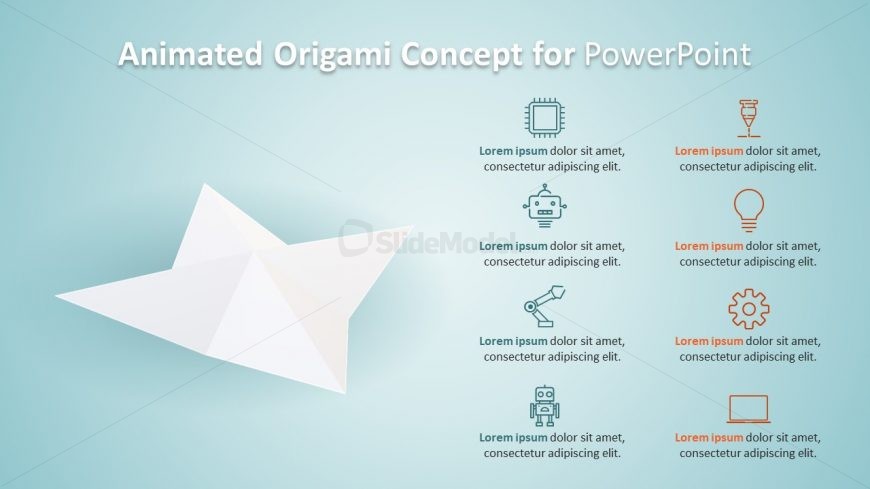 Rotating Origami PowerPoint Animation