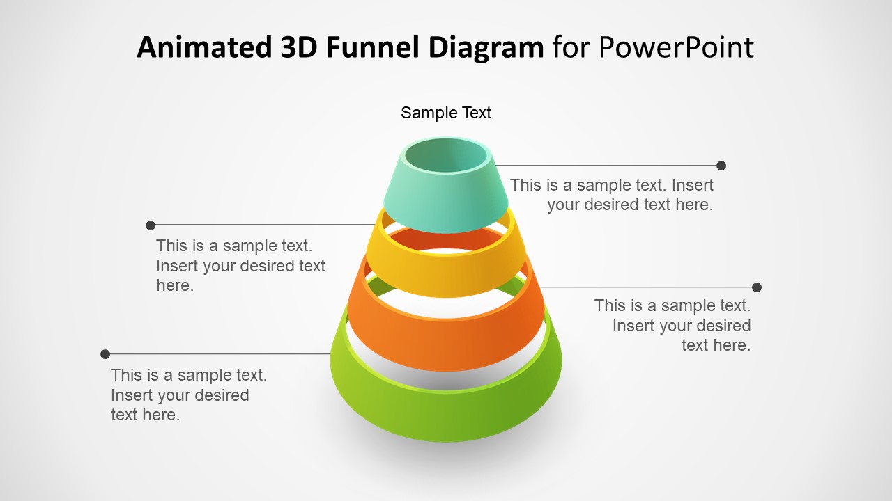 3D Animated 4 Step Funnel PowerPoint Template