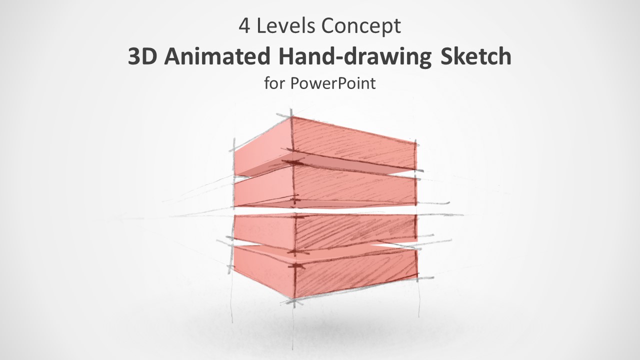 3D Animated 4 Level Structure for PowerPoint