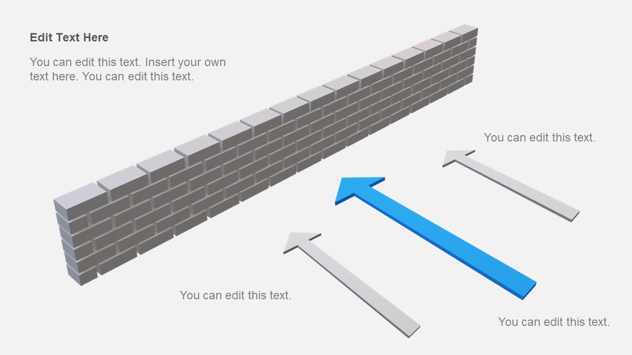 3 Arrows Wall Crossing Presentation SlideModel