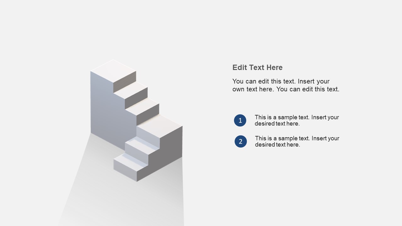 Animated 3D Stairway Rest Concept PowerPoint Template - SlideModel