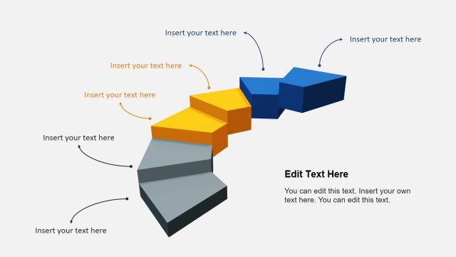 6 Steps 3 Segment 3D PowerPoint