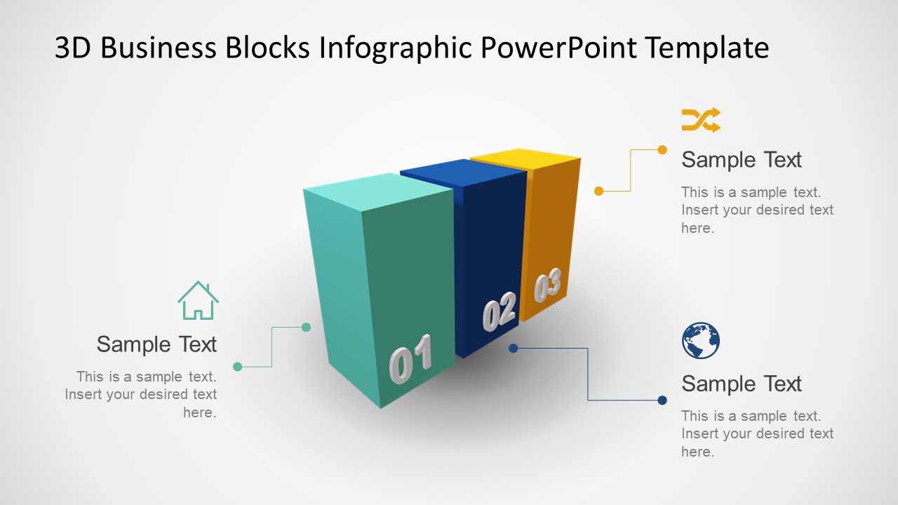 3 Steps PowerPoint Blocks