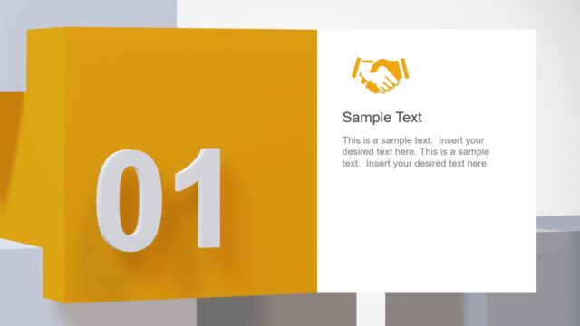 4 Steps PowerPoint Cube Models