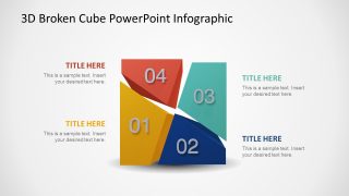 Broken 3D Cube Template with 4 Segments 