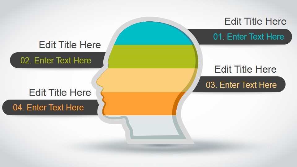 Head Lateral Silhouette Illustration for PowerPoint