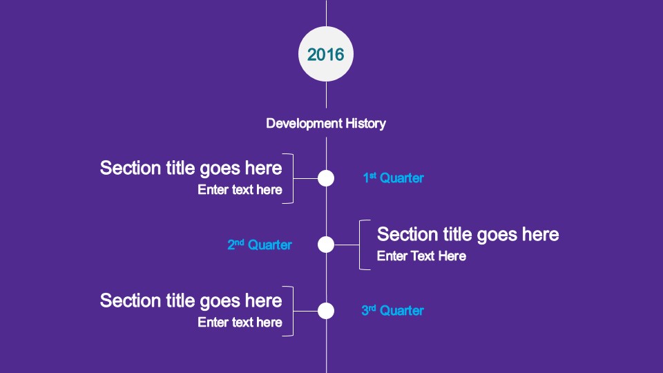 Flat Vertical Timeline Design for PowerPoint
