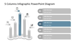 3D Bar Chart Template Step 3 Infographic Diagram 