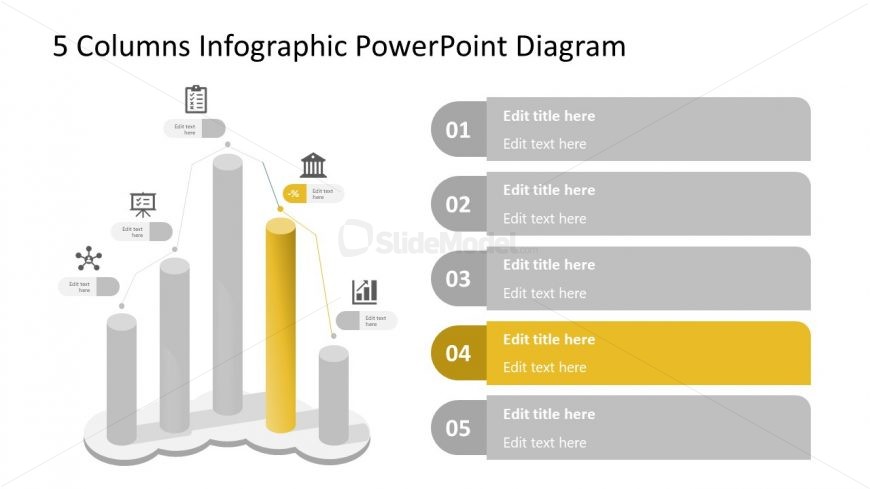 3D Bar Chart Template Step 4 Infographic Diagram 