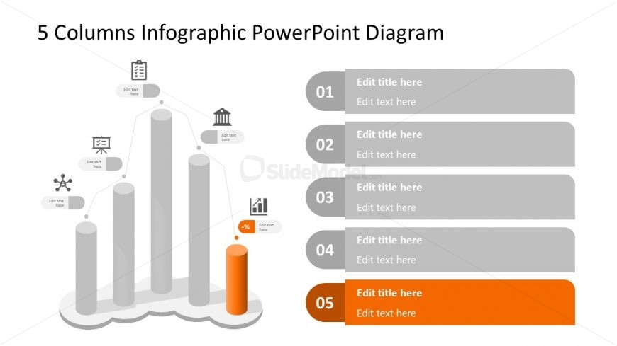 3D Bar Chart Template Step 5 Infographic Diagram 